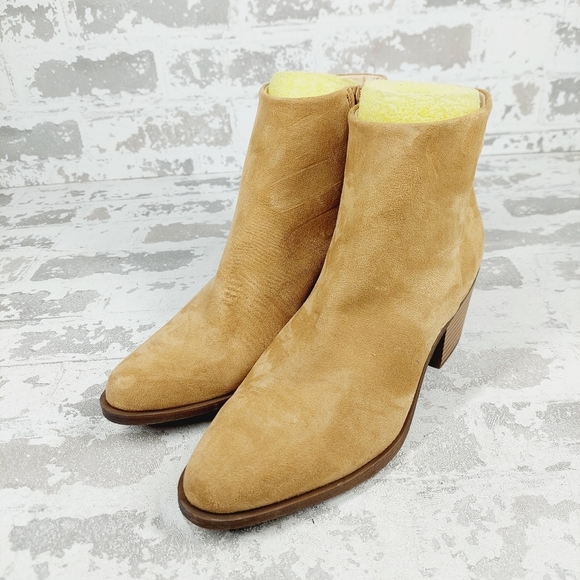 NEW BP Wallis Western Beige Sand Leather Ankle Bootie A951 - Picture 2 of 13